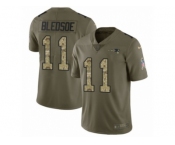 Youth Nike New England Patriots #11 Drew Bledsoe Limited Olive Camo 2017 Salute to Service NFL Jersey