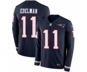 Youth Nike New England Patriots #11 Julian Edelman Limited Navy Blue Therma Long Sleeve NFL Jersey