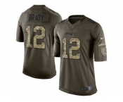 Youth Nike New England Patriots #12 Tom Brady Green Stitched NFL Limited 2015 Salute to Service Jersey