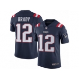 Youth Nike New England Patriots #12 Tom Brady Limited Navy Blue Rush NFL Jersey