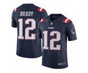 Youth Nike New England Patriots #12 Tom Brady Limited Navy Blue Rush NFL Jersey