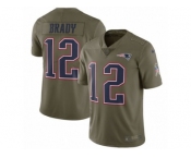 Youth Nike New England Patriots #12 Tom Brady Limited Olive 2017 Salute to Service NFL Jersey