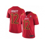 Youth Nike New England Patriots #12 Tom Brady Limited Red 2017 Pro Bowl NFL Jersey