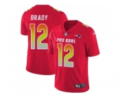 Youth Nike New England Patriots #12 Tom Brady Red Stitched NFL Limited AFC 2018 Pro Bowl Jersey