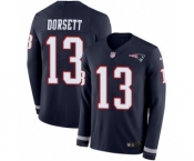 Youth Nike New England Patriots #13 Phillip Dorsett Limited Navy Blue Therma Long Sleeve NFL Jersey