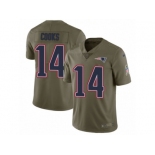 Youth Nike New England Patriots #14 Brandin Cooks Limited Olive 2017 Salute to Service NFL Jersey