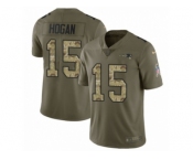 Youth Nike New England Patriots #15 Chris Hogan Limited Olive Camo 2017 Salute to Service NFL Jersey