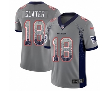 Youth Nike New England Patriots #18 Matthew Slater Limited Gray Rush Drift Fashion NFL Jersey