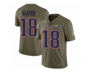 Youth Nike New England Patriots #18 Matthew Slater Limited Olive 2017 Salute to Service NFL Jerse