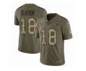 Youth Nike New England Patriots #18 Matthew Slater Limited Olive Camo 2017 Salute to Service NFL Jersey