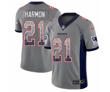 Youth Nike New England Patriots #21 Duron Harmon Limited Gray Rush Drift Fashion NFL Jersey