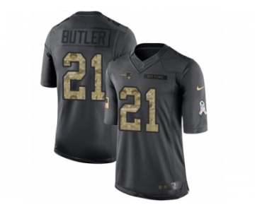 Youth Nike New England Patriots #21 Malcolm Butler Limited Black 2016 Salute to Service NFL Jersey