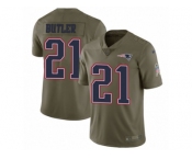 Youth Nike New England Patriots #21 Malcolm Butler Limited Olive 2017 Salute to Service NFL Jersey