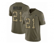 Youth Nike New England Patriots #21 Malcolm Butler Limited Olive Camo 2017 Salute to Service NFL Jersey