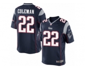 Youth Nike New England Patriots #22 Justin Coleman Limited Navy Blue Team Color NFL Jersey