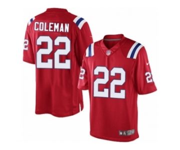 Youth Nike New England Patriots #22 Justin Coleman Limited Red Alternate NFL Jersey