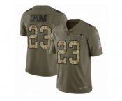 Youth Nike New England Patriots #23 Patrick Chung Limited Olive Camo 2017 Salute to Service NFL Jersey