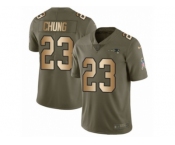 Youth Nike New England Patriots #23 Patrick Chung Limited Olive Gold 2017 Salute to Service NFL Jersey