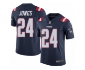 Youth Nike New England Patriots #24 Cyrus Jones Limited Navy Blue Rush NFL Jersey