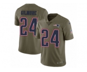 Youth Nike New England Patriots #24 Stephon Gilmore Limited Olive 2017 Salute to Service NFL Jersey