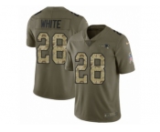 Youth Nike New England Patriots #28 James White Limited Olive Camo 2017 Salute to Service NFL Jersey