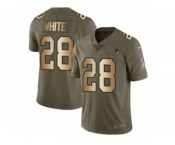 Youth Nike New England Patriots #28 James White Limited Olive Gold 2017 Salute to Service NFL Jersey