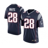 Youth Nike New England Patriots #28 James White Navy Blue Team Color NFL Jersey