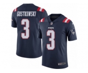 Youth Nike New England Patriots #3 Stephen Gostkowski Limited Navy Blue Rush NFL Jersey