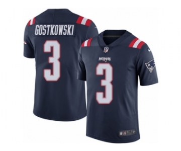 Youth Nike New England Patriots #3 Stephen Gostkowski Limited Navy Blue Rush NFL Jersey