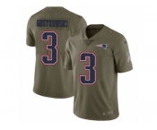 Youth Nike New England Patriots #3 Stephen Gostkowski Limited Olive 2017 Salute to Service NFL Jersey