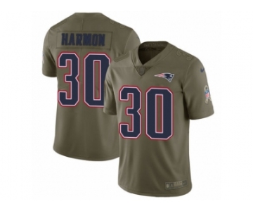 Youth Nike New England Patriots #30 Duron Harmon Limited Olive 2017 Salute to Service NFL Jersey