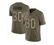 Youth Nike New England Patriots #30 Duron Harmon Limited Olive Camo 2017 Salute to Service NFL Jersey