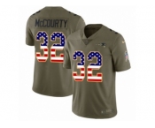 Youth Nike New England Patriots #32 Devin McCourty Limited Olive USA Flag 2017 Salute to Service NFL Jersey