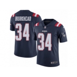 Youth Nike New England Patriots #34 Rex Burkhead Limited Navy Blue Rush NFL Jersey