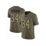 Youth Nike New England Patriots #34 Rex Burkhead Limited Olive Camo 2017 Salute to Service NFL Jersey