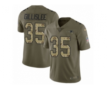 Youth Nike New England Patriots #35 Mike Gillislee Limited Olive Camo 2017 Salute to Service NFL Jersey