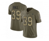 Youth Nike New England Patriots #39 Montee Ball Limited Olive Camo 2017 Salute to Service NFL Jersey