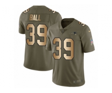 Youth Nike New England Patriots #39 Montee Ball Limited Olive Gold 2017 Salute to Service NFL Jersey