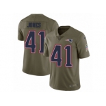 Youth Nike New England Patriots #41 Cyrus Jones Limited Olive 2017 Salute to Service NFL Jersey