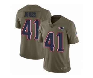 Youth Nike New England Patriots #41 Cyrus Jones Limited Olive 2017 Salute to Service NFL Jersey