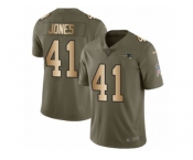 Youth Nike New England Patriots #41 Cyrus Jones Limited Olive Gold 2017 Salute to Service NFL Jersey