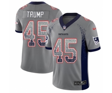 Youth Nike New England Patriots #45 Donald Trump Limited Gray Rush Drift Fashion NFL Jersey