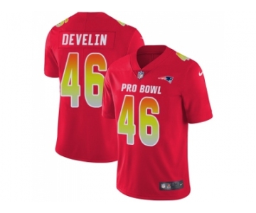 Youth Nike New England Patriots #46 James Develin Red Stitched NFL Limited AFC 2018 Pro Bowl Jersey