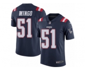 Youth Nike New England Patriots #51 Barkevious Mingo Limited Navy Blue Rush NFL Jersey