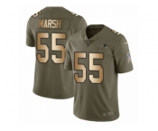 Youth Nike New England Patriots #55 Cassius Marsh Limited Olive Gold 2017 Salute to Service NFL Jersey