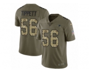 Youth Nike New England Patriots #56 Andre Tippett Limited Olive Camo 2017 Salute to Service NFL Jersey