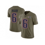 Youth Nike New England Patriots #6 Ryan Allen Limited Olive 2017 Salute to Service NFL Jersey