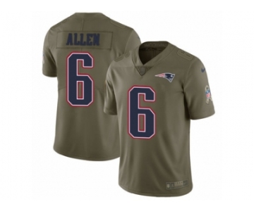 Youth Nike New England Patriots #6 Ryan Allen Limited Olive 2017 Salute to Service NFL Jersey