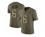 Youth Nike New England Patriots #6 Ryan Allen Limited Olive Camo 2017 Salute to Service NFL Jersey