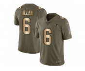 Youth Nike New England Patriots #6 Ryan Allen Limited Olive Gold 2017 Salute to Service NFL Jersey